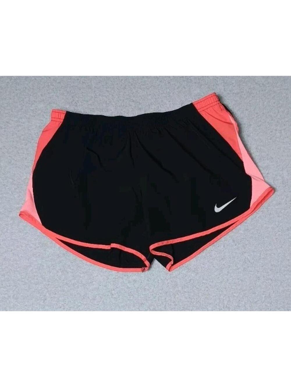 Nike Dri Fit Athletic Shorts Womens Size Large Black And Pink Built In Underwear